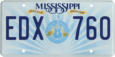 MS license plate EDX760