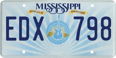 MS license plate EDX798