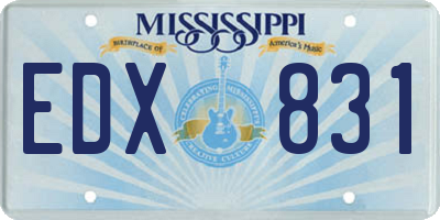 MS license plate EDX831