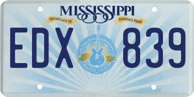 MS license plate EDX839
