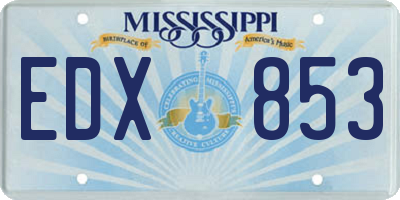 MS license plate EDX853