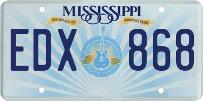 MS license plate EDX868