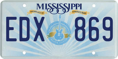 MS license plate EDX869