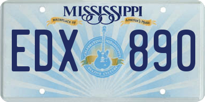 MS license plate EDX890