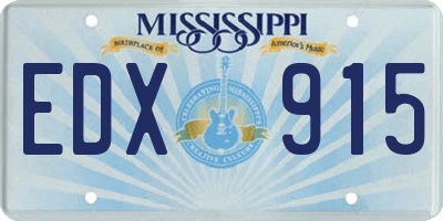 MS license plate EDX915