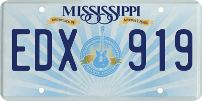 MS license plate EDX919