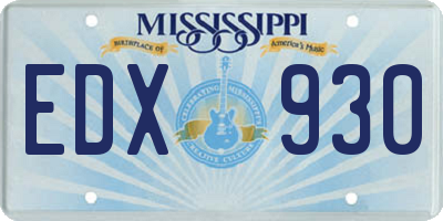 MS license plate EDX930