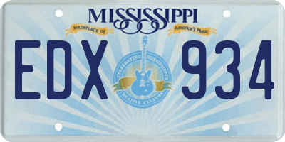 MS license plate EDX934