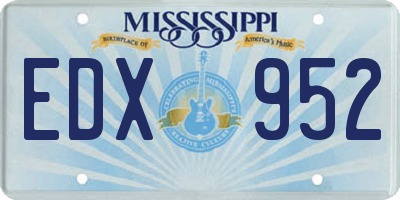 MS license plate EDX952