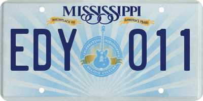 MS license plate EDY011