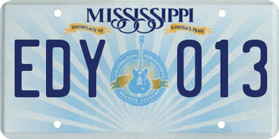 MS license plate EDY013