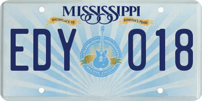 MS license plate EDY018