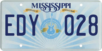 MS license plate EDY028