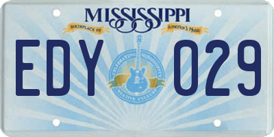 MS license plate EDY029