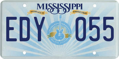 MS license plate EDY055