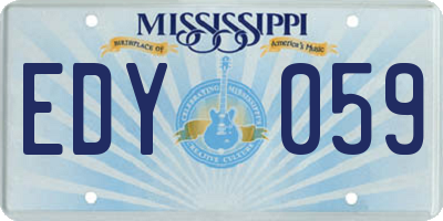 MS license plate EDY059