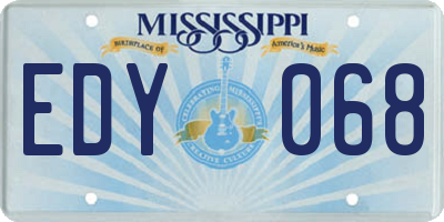 MS license plate EDY068