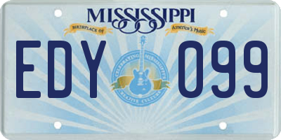 MS license plate EDY099