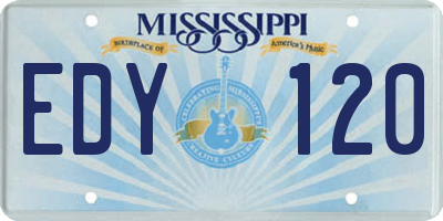 MS license plate EDY120