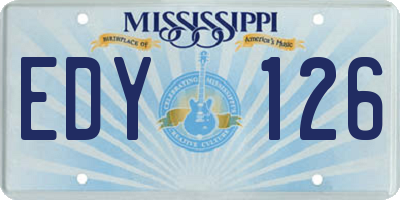 MS license plate EDY126