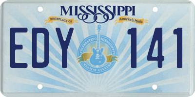 MS license plate EDY141