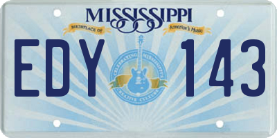MS license plate EDY143