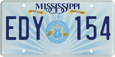 MS license plate EDY154
