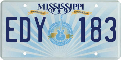 MS license plate EDY183