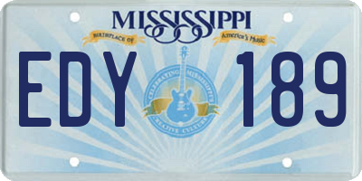MS license plate EDY189