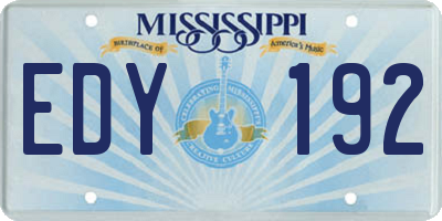 MS license plate EDY192