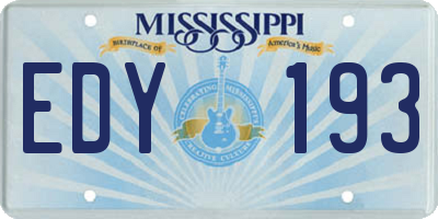 MS license plate EDY193