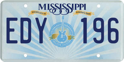 MS license plate EDY196