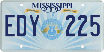 MS license plate EDY225