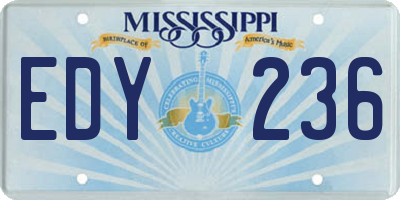 MS license plate EDY236
