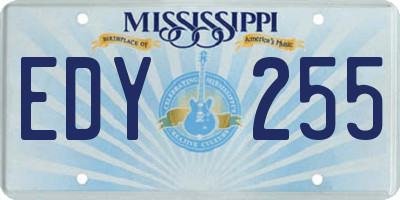 MS license plate EDY255