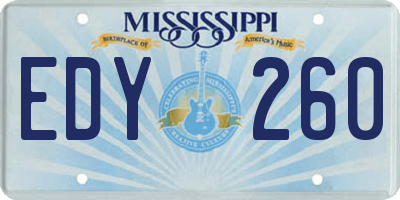 MS license plate EDY260