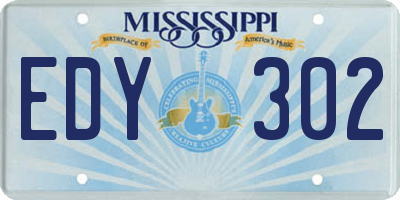 MS license plate EDY302
