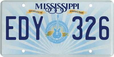 MS license plate EDY326