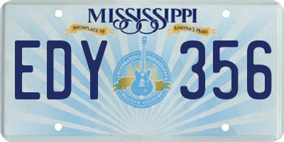 MS license plate EDY356