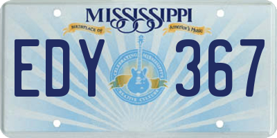 MS license plate EDY367