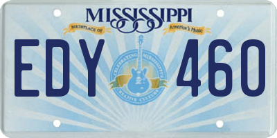 MS license plate EDY460