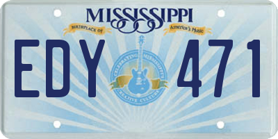 MS license plate EDY471
