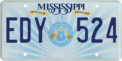MS license plate EDY524