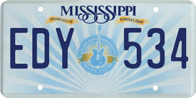 MS license plate EDY534