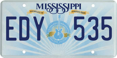 MS license plate EDY535