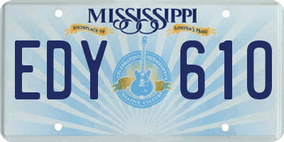 MS license plate EDY610