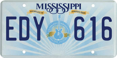 MS license plate EDY616