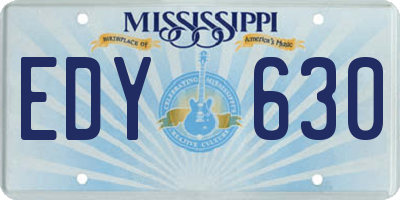 MS license plate EDY630