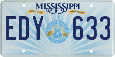 MS license plate EDY633