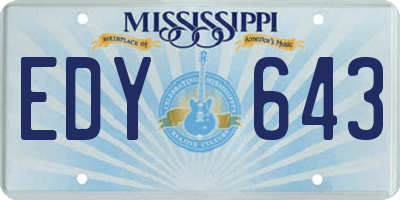 MS license plate EDY643